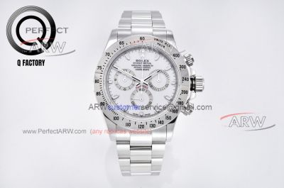 Best replica QF factory Rolex Daytona V3 white dial 4130 movement  904L stainless steel 